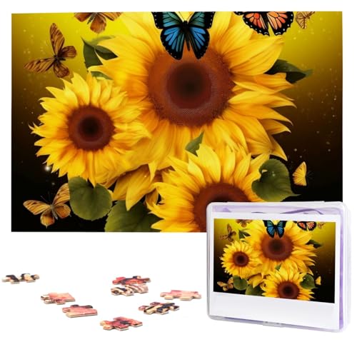 Sonnenblume Blumen Schmetterlinge Kunst Puzzles aus Fotos 1000 Teile Personalisiertes Holzpuzzle Herausfordernde Puzzles für Erwachsene Benutzerdefinierte Bilderpuzzle Geschenke für Familie Hochzeit Sonnenblume Blumen Schmetterlinge Kunst Puzzles aus Fotos 1000 Teile Personalisiertes Holzpuzzle Herausfordernde Puzzles für Erwachsene Benutzerdefinierte Bilderpuzzle Geschenke für Familie Hochzeit von NBSKSDLK