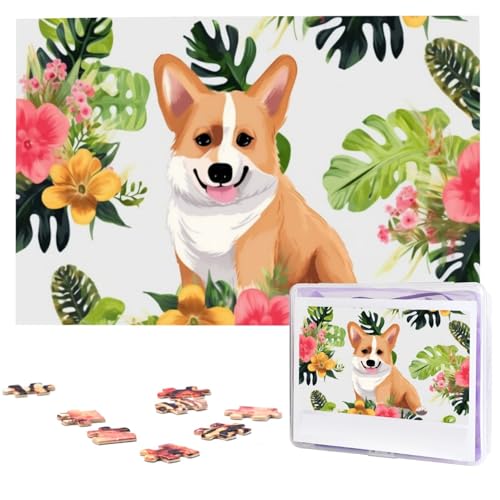 Tropische Blumen- und Corgi-Puzzles aus Fotos, 1000 Teile, personalisiertes Holzpuzzle, herausfordernde Puzzles für Erwachsene, individuelles Bilderpuzzle, Geschenke für Familie, Hochzeit, Freund Tropische Blumen- und Corgi-Puzzles aus Fotos, 1000 Teile, personalisiertes Holzpuzzle, herausfordernde Puzzles für Erwachsene, individuelles Bilderpuzzle, Geschenke für Familie, Hochzeit, Freund von NBSKSDLK