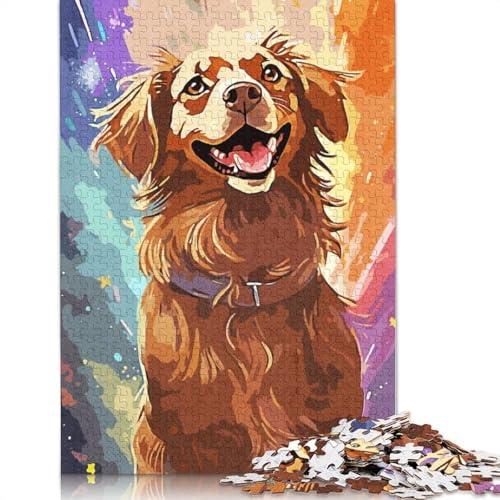 Abstraktes Hunde-Puzzle für Erwachsene, Entspannungs-Herausforderungsspielzeug, Puzzles für Erwachsene für Frauen, für Kinder ab 12 Jahren, 1000 Teile (75 x 50 cm) von NBVDRF