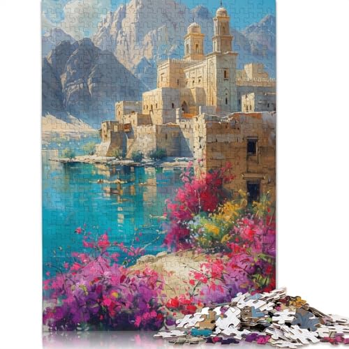 Altes Kloster am See, Puzzle für Erwachsene, 1000 Teile, rechteckiges Papppuzzle, Geschenke für Männer, für Jungen oder Mädchen, 1000 Teile (75 x 50 cm) von NBVDRF