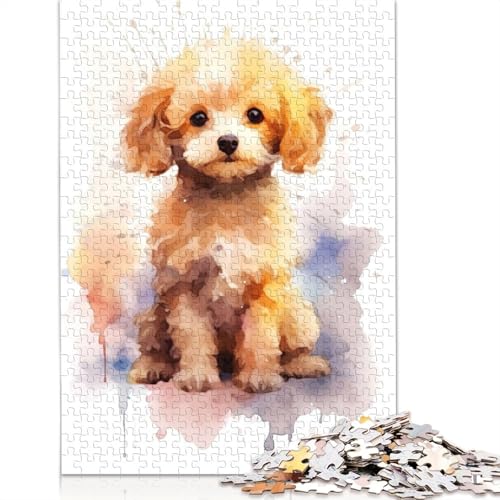 Aquarell-Pudel-Puzzles für Erwachsene, 520 herausfordernde und knifflige ungewöhnliche Puzzles für Kinder ab 12 Jahren, 520 Teile (52 x 38 cm) von NBVDRF