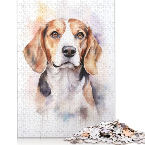Aquarell-Puzzle mit Beagle-Hund, farbenfrohe, Coole Puzzles für Kinder ab 12 Jahren, 1500 Teile (85 x 57 cm) von NBVDRF