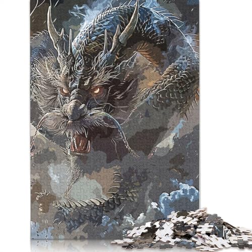 Asiatisches Drachen-Puzzle, 520 Teile, für Erwachsene, Stressabbau-Puzzle, Geschenke für Erwachsene, für Frauen und Männer, 520 Stück (52 x 38 cm) von NBVDRF
