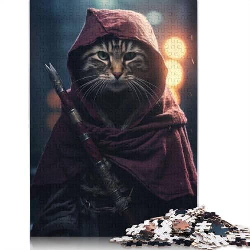 Assasins Creed Ninja-Katzen-Puzzle, 1000 Teile, Entspannungs-Herausforderungsspielzeug, schwierige Puzzles für Frauen und Männer, 1000 Teile (75 x 50 cm) von NBVDRF