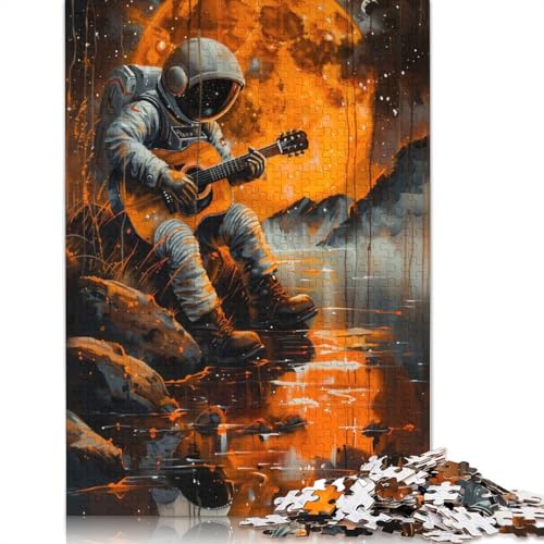 Astronaut Orange Moonlight Puzzle für Erwachsene, Premium-Puzzle aus 100% recyceltem Brett, schwierige Puzzles für Kinder ab 12 Jahren, 1500 Teile (85 x 57 cm) von NBVDRF