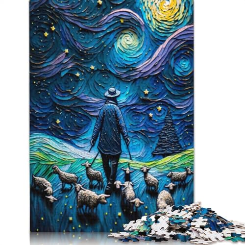 Bauer und Seine Schafe Puzzle für Erwachsene, kreative Spiele, Puzzle-Geschenk für Jungen oder Mädchen, 520 Teile (52 x 38 cm) von NBVDRF