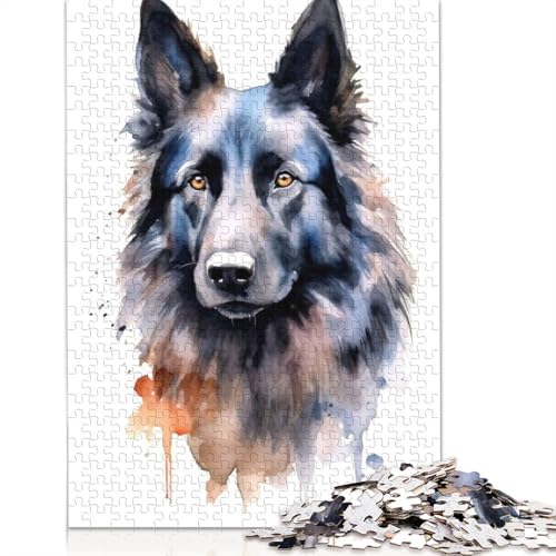 Belgischer Schäferhund-Puzzle für Erwachsene, 1500 Teile, 100% recycelte Holzplatte, Denkpuzzle für Erwachsene, für Jungen oder Mädchen, 1500 Teile (85 x 57 cm) von NBVDRF