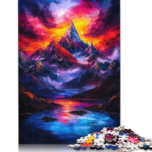 Berg-Sonnenuntergang-Landschaftspuzzles für Erwachsene, 1000 herausfordernde und knifflige ungewöhnliche Puzzles für Kinder ab 12 Jahren, 1000 Teile (75 x 50 cm) von NBVDRF