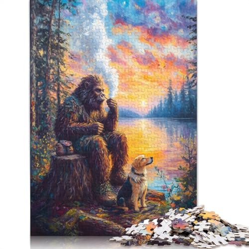 Bigfoot Sunset 520-teiliges Puzzle für Erwachsene, interessante Stressabbau-Puzzlespiele für Erwachsene, für Erwachsene und Teenager, 520 Teile (52 x 38 cm) von NBVDRF