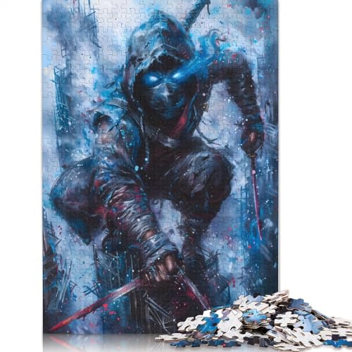Blaues Ninja-Krieger-Puzzle, 1500 Teile, für Erwachsene, Stressabbau-Puzzle, Geschenke für Erwachsene, für Frauen und Männer, 1500 Teile (85 x 57 cm) von NBVDRF
