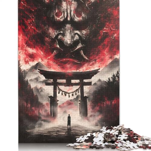 Böses Torii-Tor, Oni-Maske, 520 Puzzles für Erwachsene, Lernspiel, Puzzlespiele für Erwachsene, für Jungen oder Mädchen, 520 Teile (52 x 38 cm) von NBVDRF
