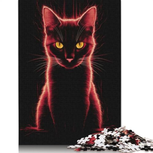 Cat Fire Cat Puzzle-Spielzeug für Erwachsene, Lernspiel, Puzzle-Spiele für Erwachsene für Frauen und Männer, 1500 Teile (85 x 57 cm) von NBVDRF