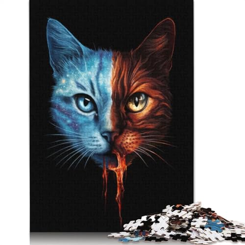 Cat Ice Puzzle für Erwachsene, Premium-Puzzle aus 100% recyceltem Brett, schwierige Puzzles für Kinder ab 12 Jahren, 520 Teile (52 x 38 cm) von NBVDRF