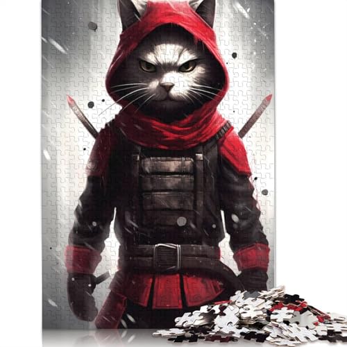 Cat Ninja Puzzle für Erwachsene, Premium-Puzzle aus 100% recyceltem Brett, Problemlösungspuzzles für Erwachsene und Kinder, 520 Teile (52 x 38 cm) von NBVDRF