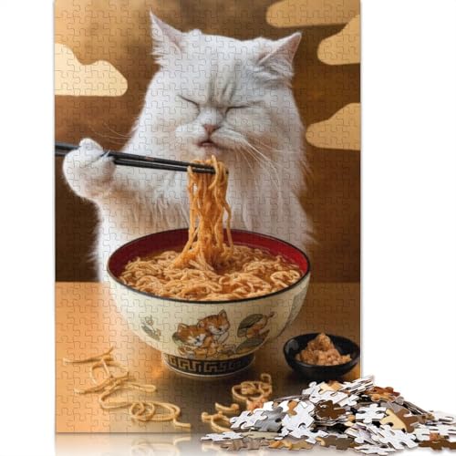 Cat Ramen 520 Puzzles für Erwachsene, Lernspiel, Puzzlespiele für Erwachsene für Jungen oder Mädchen, 520 Teile (52 x 38 cm) von NBVDRF