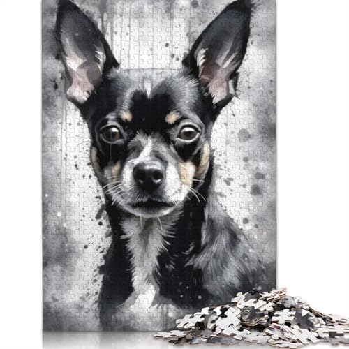 Charmantes Chihuahua-Puzzle für Erwachsene, Premium-Puzzle aus 100% recyceltem Brett, Problemlösungspuzzles für Erwachsene und Kinder, 1500 Teile (85 x 57 cm) von NBVDRF