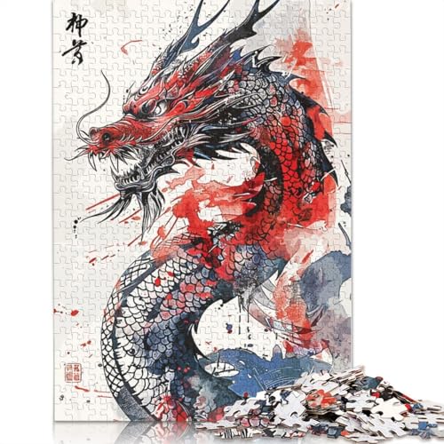 Chinesischer Drache malen, 1000 Puzzles für Erwachsene, freundliche Materialien, Coole Puzzles für Erwachsene, für Jungen oder Mädchen, 1000 Teile (75 x 50 cm) von NBVDRF