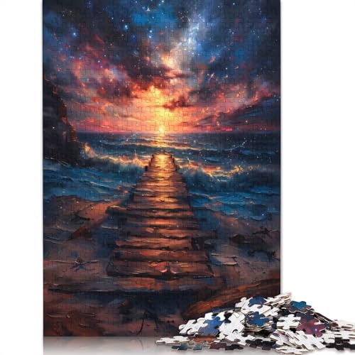 Coastal Pier Sunset, 1500-teiliges Puzzle für Erwachsene, Dekompressionsspielzeug, Denksportaufgaben für Frauen und Männer, 1500 Teile (85 x 57 cm) von NBVDRF
