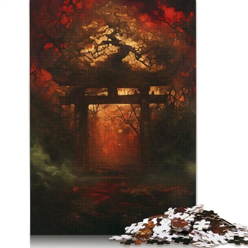 Crimson Forest Gate Puzzle für Erwachsene, Premium-Puzzle aus 100% recyceltem Brett, schwierige Puzzles für Kinder ab 12 Jahren, 1000 Teile (75 x 50 cm) von NBVDRF
