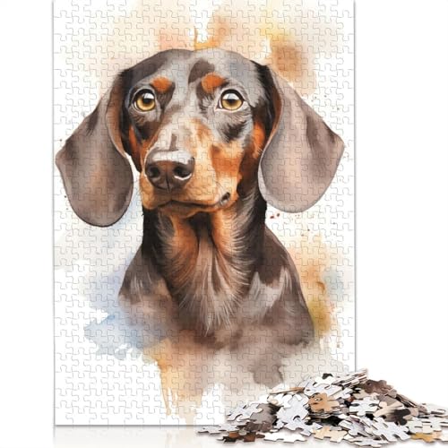 Dackel-Porträt-Puzzle, 520 Teile, herausfordernde und knifflige schwierige Puzzles für Erwachsene, für Erwachsene und Teenager, 520 Teile (52 x 38 cm) von NBVDRF