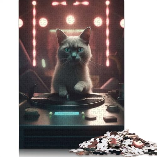 Deejay Cat Club Disco-Puzzle für Erwachsene, Lernspiel, Puzzle-Geschenke für Kinder ab 12 Jahren, 1500 Teile (85 x 57 cm) von NBVDRF
