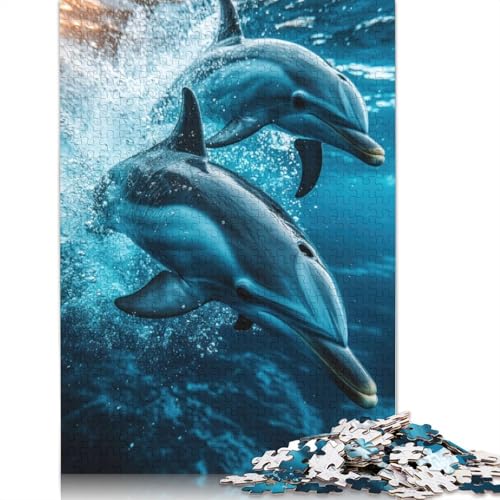 Delfin-Unterwasser-Puzzle für Erwachsene, entspannendes Herausforderungsspielzeug, Puzzles für Erwachsene für Frauen, für Kinder ab 12 Jahren, 520 Teile (52 x 38 cm) von NBVDRF