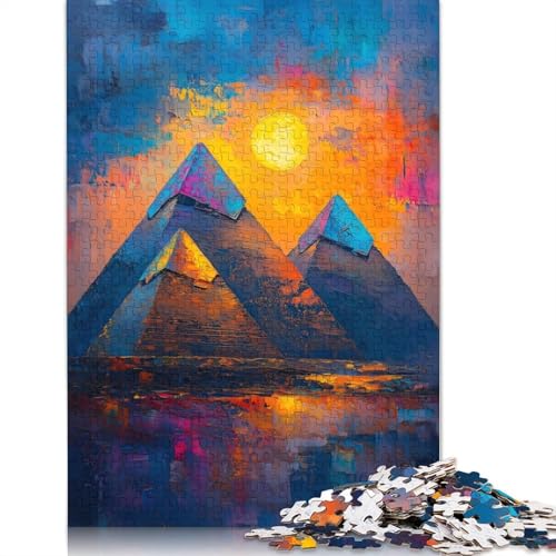 Dessert Ägypten Pyramiden Puzzle für Erwachsene, 520 Teile, 100 Prozent recycelte Holzplatte, Denkpuzzles für Erwachsene, für Jungen oder Mädchen, 520 Teile (52 x 38 cm) von NBVDRF