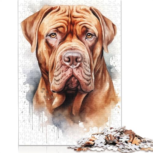 Dogue De Bordeaux Puzzle für Erwachsene, Denksportaufgaben für Erwachsene, Puzzlespiele für Erwachsene und Teenager, 1500 Teile (85 x 57 cm) von NBVDRF