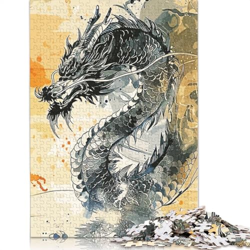 Drachenmalerei, Puzzle-Spielzeug für Erwachsene, Lernspiel, Puzzle-Spiele für Erwachsene für Frauen und Männer, 1000 Teile (75 x 50 cm) von NBVDRF