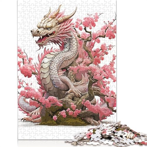 Dragon Pink Japan Puzzle 1000 Teile für Erwachsene, kreative Spiele, Puzzlespiele für Erwachsene für Jungen oder Mädchen, 1000 Teile (75 x 50 cm) von NBVDRF