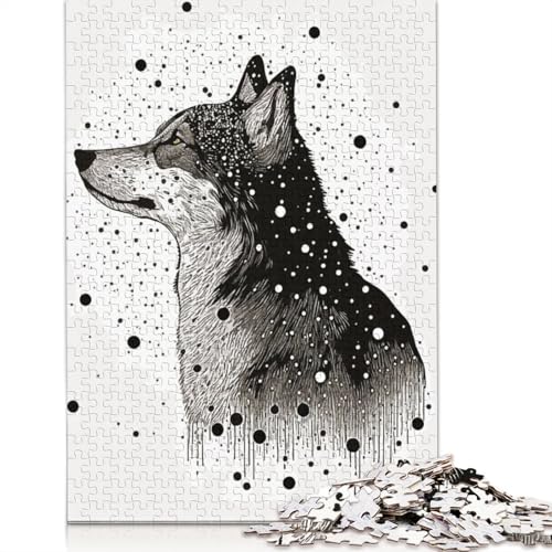 Drawing Wolf 1000-teiliges Puzzle, interessanter Stressabbau, Beste Puzzles für Kinder ab 12 Jahren, 1000 Teile (75 x 50 cm) von NBVDRF