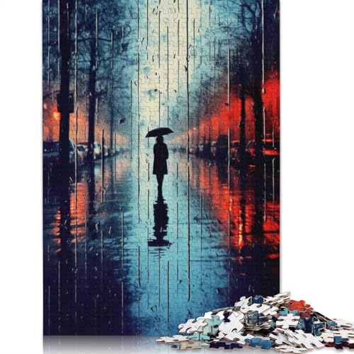 Einsame Person im Regen, 520 Puzzle, herausfordernd und knifflig, Puzzle für Männer, Geschenke für Erwachsene und Teenager, 520 Teile (52 x 38 cm) von NBVDRF