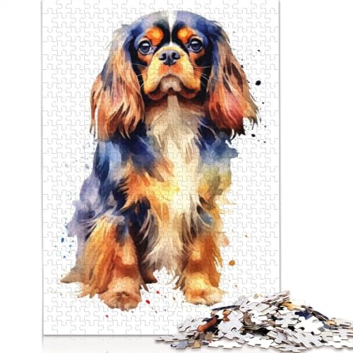 Englischer Toy Spaniel Puzzle, rechteckig, aus Pappe, Geschenk für Kinder ab 12 Jahren, 520 Teile (52 x 38 cm) von NBVDRF