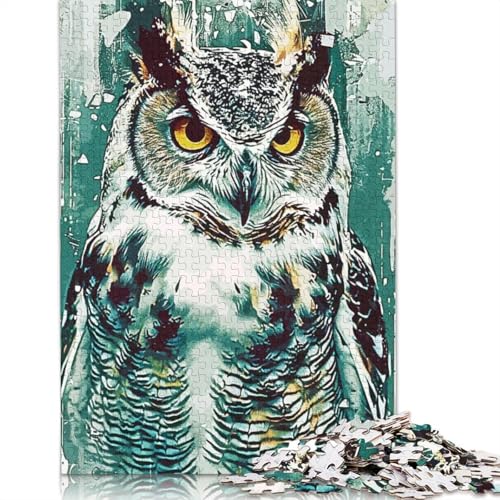 Eulen-Kunst-Puzzle, 520 Teile, Entspannungs-Herausforderungsspielzeug, schwierige Puzzles für Frauen und Männer, 520 Teile (52 x 38 cm) von NBVDRF
