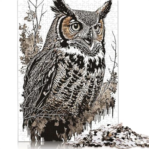 Eulen-Spritzpuzzle für Erwachsene, kreative Spiele, Puzzle-Geschenk für Jungen oder Mädchen, 520 Teile (52 x 38 cm) von NBVDRF