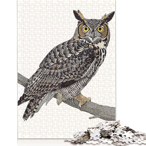 Eulenporträt-Puzzle für Erwachsene, 1000 Teile, schwierige Problemlösungspuzzles für Erwachsene, für Jungen oder Mädchen, 1000 Teile (75 x 50 cm) von NBVDRF