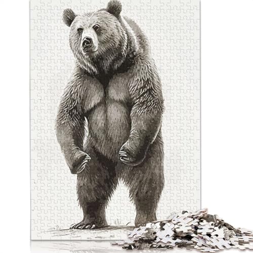 Expressions Bear Drawing Puzzle für Erwachsene, Premium-Puzzle aus 100% recyceltem Brett, schwierige Puzzles für Kinder ab 12 Jahren, 520 Teile (52 x 38 cm) von NBVDRF