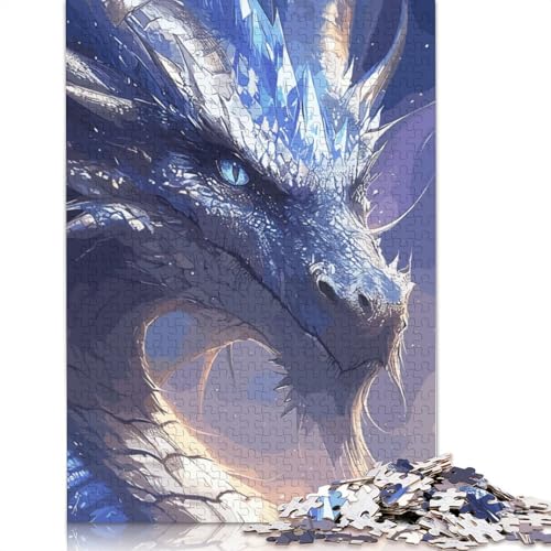 Eye Blue Dragon 1000-teiliges Puzzle, interessanter Stressabbau, Beste Puzzles für Kinder ab 12 Jahren, 1000 Teile (75 x 50 cm) von NBVDRF