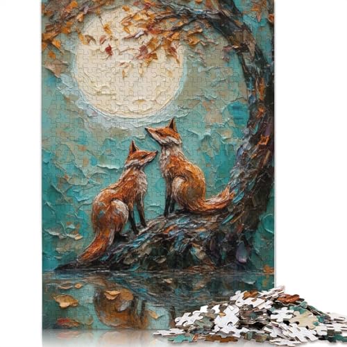 Fuchs in der Liebe Puzzles für Erwachsene ab 18 Jahren, Lernspiele, Puzzle für Erwachsene und Kinder, 1500 Teile (85 x 57 cm) von NBVDRF