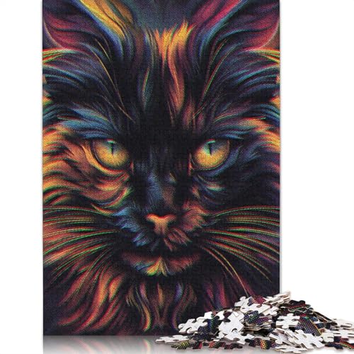 Gesichts-Katzenausdruck, Retro-Puzzle mit 520 Teilen für Erwachsene, herausfordernde und knifflige schwierige Puzzles für Erwachsene Kinder, 520 Teile (52 x 38 cm) von NBVDRF