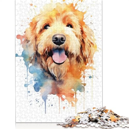 Golden Doodle Puzzle für Erwachsene, Premium-Puzzle aus 100% recyceltem Brett, schwierige Puzzles für Kinder ab 12 Jahren, 1500 Teile (85 x 57 cm) von NBVDRF