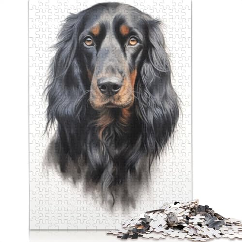 Gordon Setter Hund 1000-teiliges Puzzle, Denksportaufgabe, Problemlösungspuzzle für Erwachsene und Kinder, 1000 Teile (75 x 50 cm) von NBVDRF