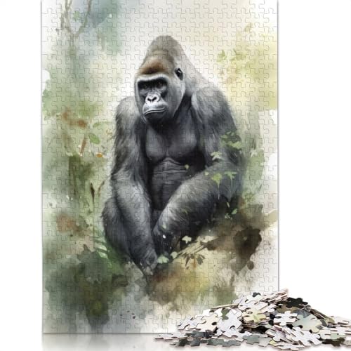 Gorilla-Aquarell-Malpuzzle für Erwachsene, Lernspiel, Puzzle-Geschenke für Kinder ab 12 Jahren, 520 Teile (52 x 38 cm) von NBVDRF