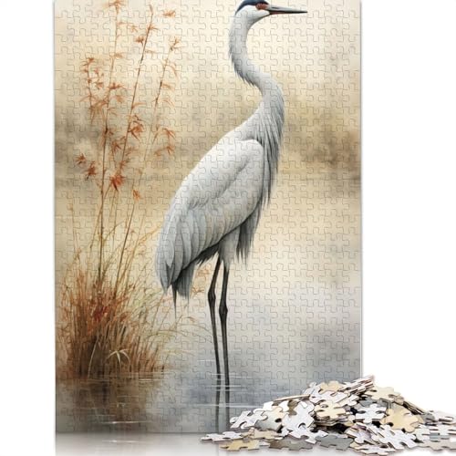 Graceful Crane Watercolor 520-teiliges Puzzle für Erwachsene. Anspruchsvolle und knifflige Puzzles für Erwachsene und Kinder. 520 Teile (52 x 38 cm) von NBVDRF