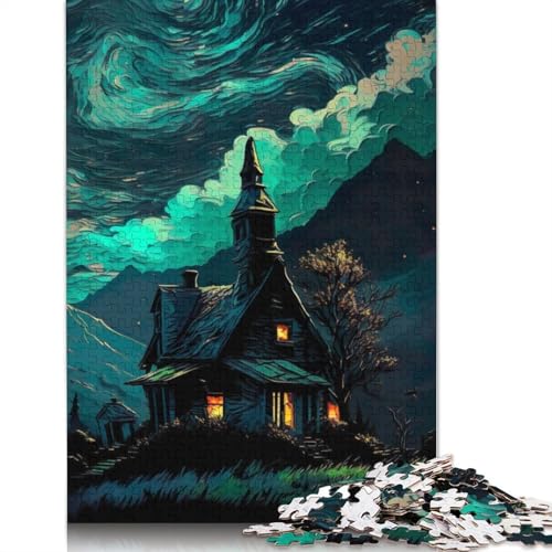 Haunted Wizard House Puzzle für Erwachsene, 1000 Teile, anspruchsvolle Familienspiele, Denkspiele für Kinder ab 12 Jahren, 1000 Teile (75 x 50 cm) von NBVDRF