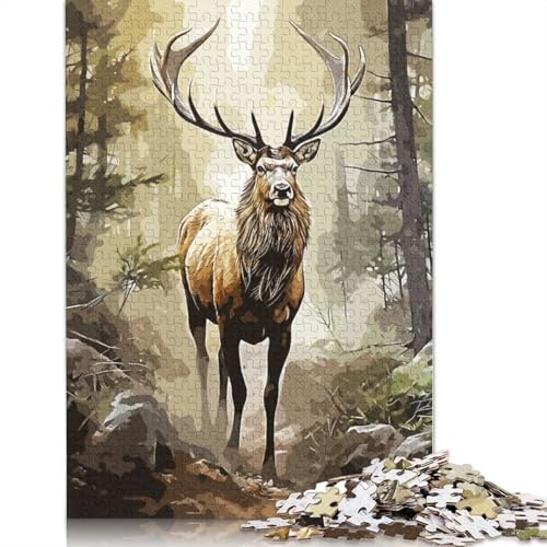 Hirsch-Wild-Puzzle für Erwachsene, Lernspiel, Puzzle-Geschenke für Kinder ab 12 Jahren, 1000 Teile (75 x 50 cm) von NBVDRF