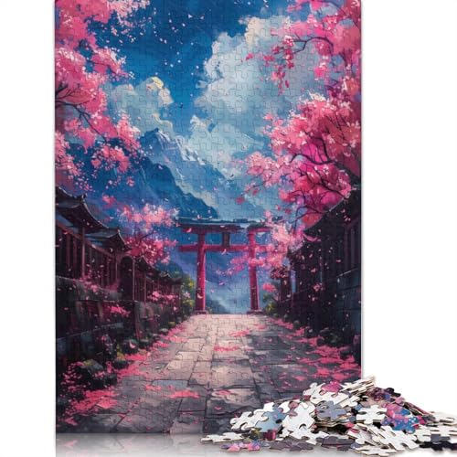 Japanische Kirschlandschaft, Puzzle für Erwachsene, Denksportaufgaben für Erwachsene, Puzzlespiele für Erwachsene und Teenager, 1000 Teile (75 x 50 cm) von NBVDRF
