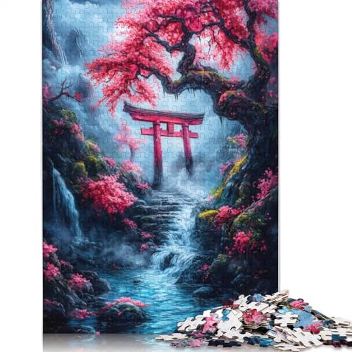 Japanischer Garten mit Torii-Tor-Puzzle für Erwachsene, 1000 Teile, schwierige Problemlösungspuzzles für Erwachsene, für Jungen oder Mädchen, 1000 Teile (75 x 50 cm) von NBVDRF