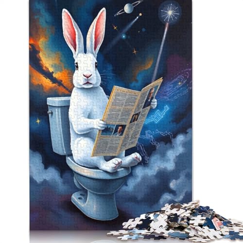 Kaninchen- und Weltraumtoiletten-Puzzle für Erwachsene, kreative Spiele, Puzzle-Geschenk für Jungen oder Mädchen, 1500 Teile (85 x 57 cm) von NBVDRF