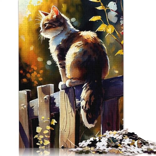 Katzen-Aquarelle, 520 Puzzles für Erwachsene, entspannendes Herausforderungsspielzeug, schwierige Puzzles für Kinder ab 12 Jahren, 520 Teile (52 x 38 cm) von NBVDRF